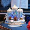 Enfeites de Mesa de Natal Enfeite de Vela, Enfeite Acrílico Plano 2D com Base, Decorações Padrão Boneco de Neve Rena Centro de Mesa Festivo