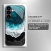 Blue ocean pattern glass phone case suitable for Samsung Galaxy S26 S25 S24 S23 S22 S20 FE/Ultra/Plus5G anti drop back cover