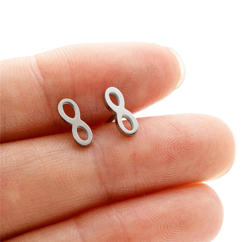 Kleine Edelstahl-Ohrringe Geometrisch Damen Herren Minimalistisch Rund Herz Mond Stern Ohrstecker Dreieck Pendientes Geschenk