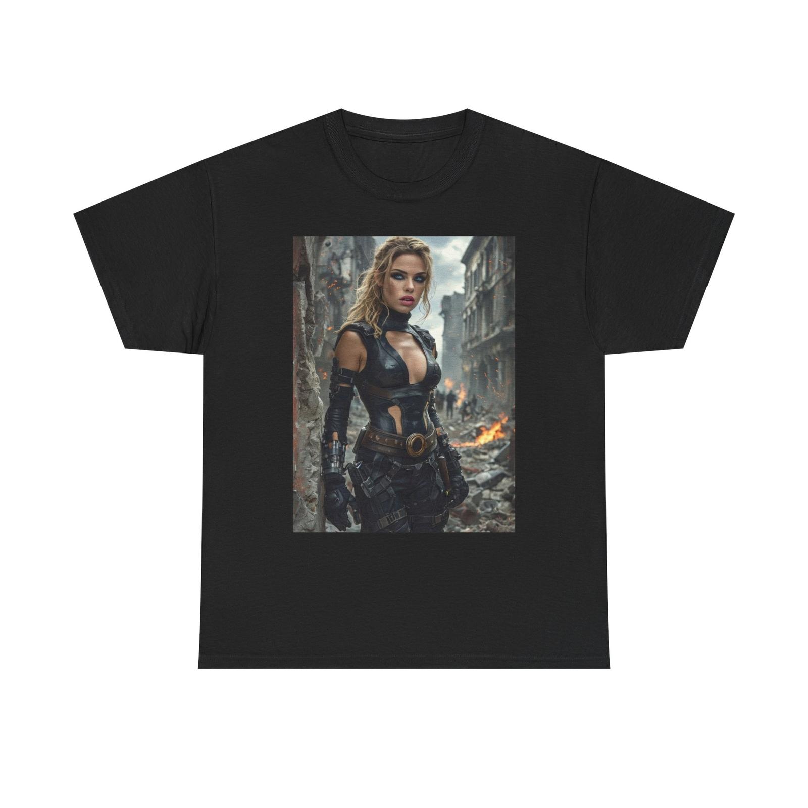 Fierce Heroine Tee, Warrior Woman Unisex Heavy Cotton Tee Video Game Graphic Tee 2XL