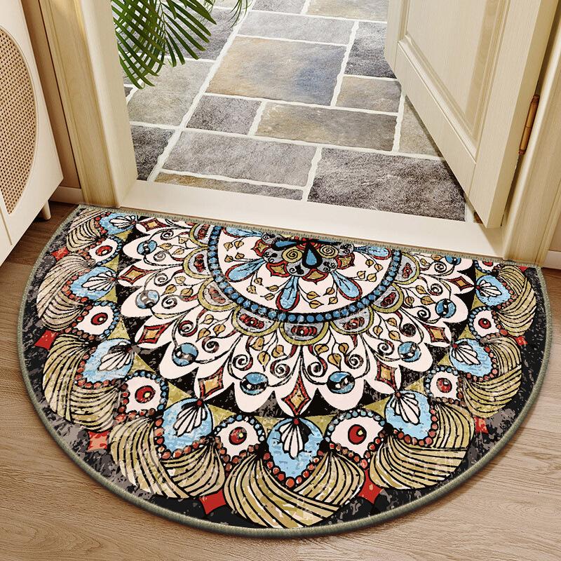 Half Round Door Floor Mat Non Slip Living Room Bedroom Carpet Front Door Welcome Mats Hallway Kitchen Area Rugs Entrance Doormat