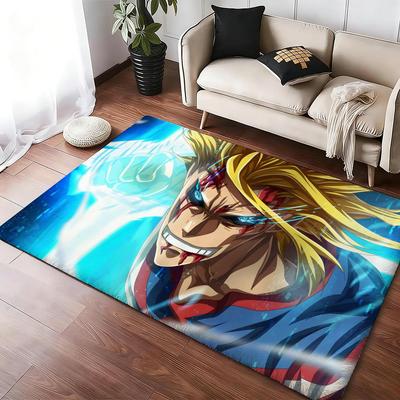 Anime Academia All Might Cartoon Floor Mat Cozy Flannel Soft Thick Non-Slip Mat For Living Room Bedroom Kitchen Decor Rugs