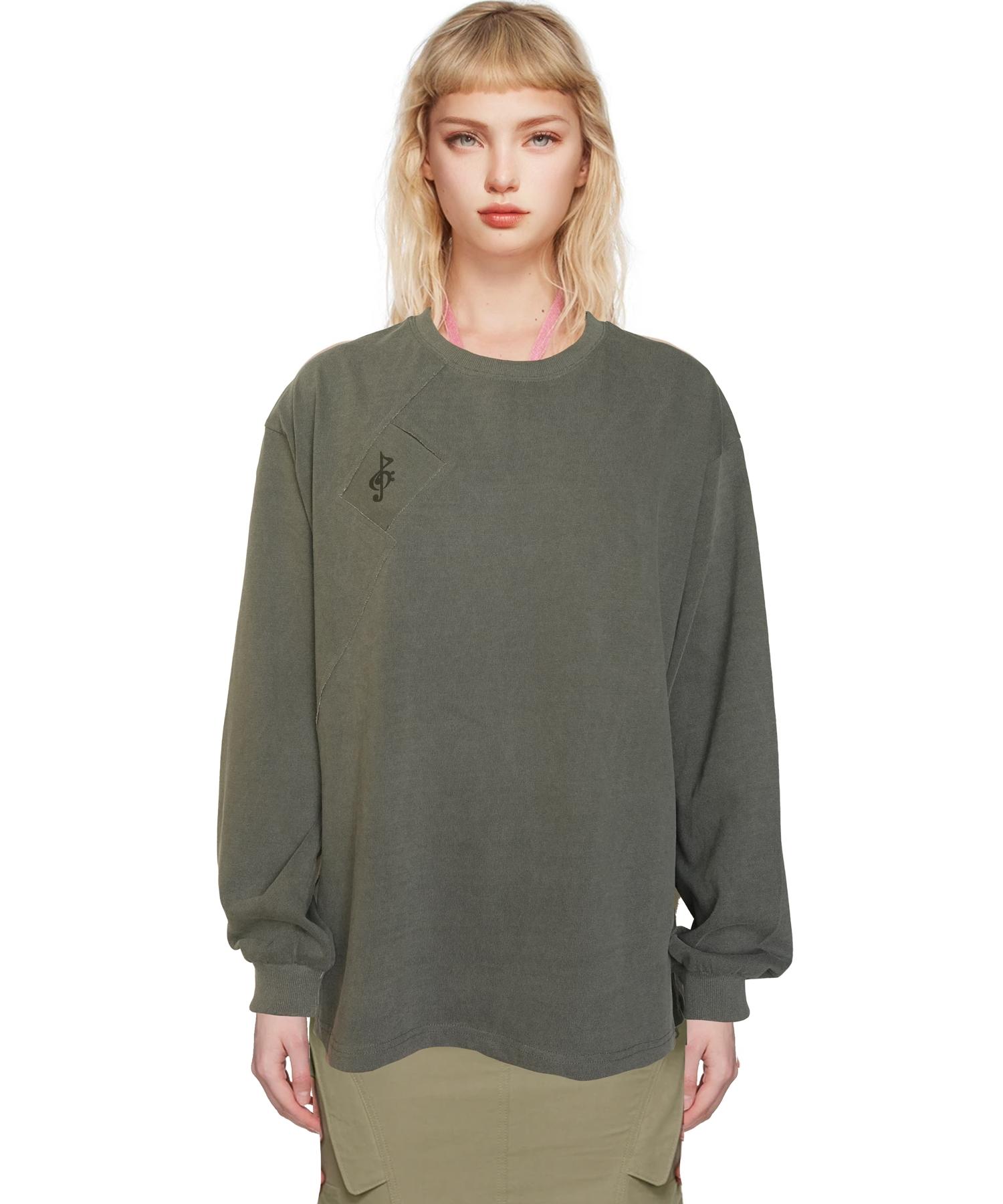 2113 Studio Ep.6 Long Sleeve Music Logo Slash Cut Dark Gray Top No.14 Dark Grey