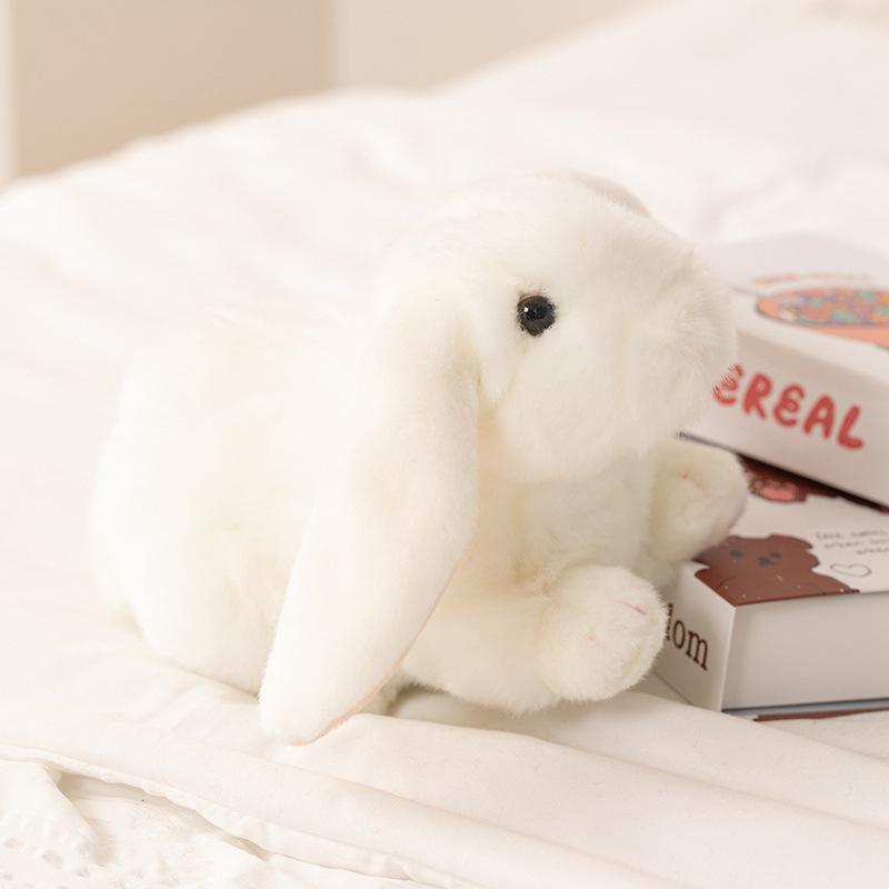 Easter Plush Toy: White Rabbit In Crawling Pose - Children's Gift