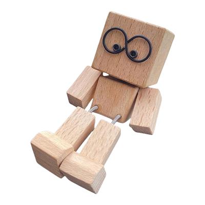 Wackelnde Holzfigur mit starkem Magnetfuß, lustige Holzdekoration für Autoinnenräume, Schreibtischdeko aus Holz