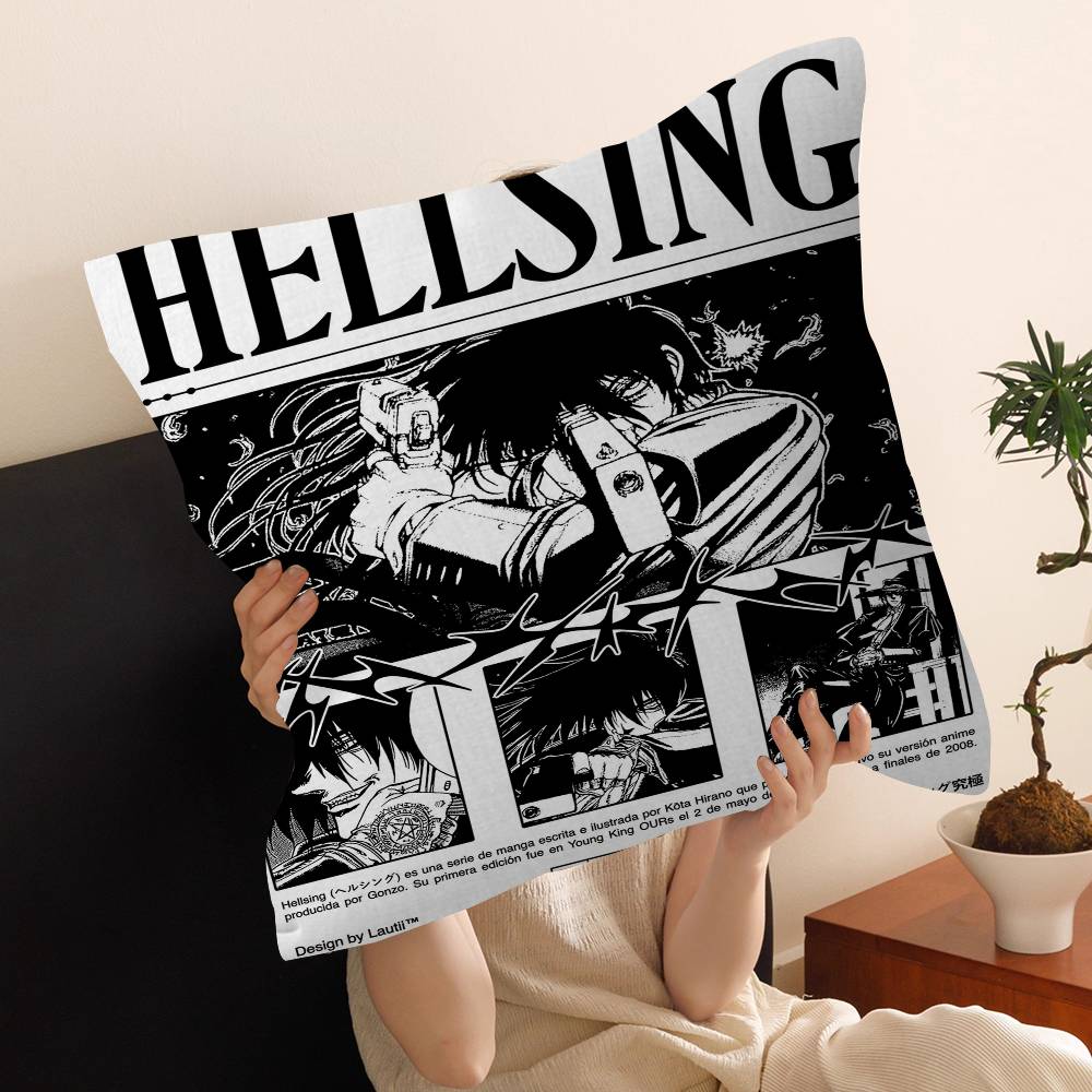 Anime H-Hellsing Pillow Gift Home Office Decoration Bedroom Sofa Car Cushion Cover Case 45x45