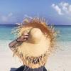 Summer Ins Travel Vacation Style Raffia Straw Women's Big Brim Sun-Proof Frayed Temperament Beach Hat
