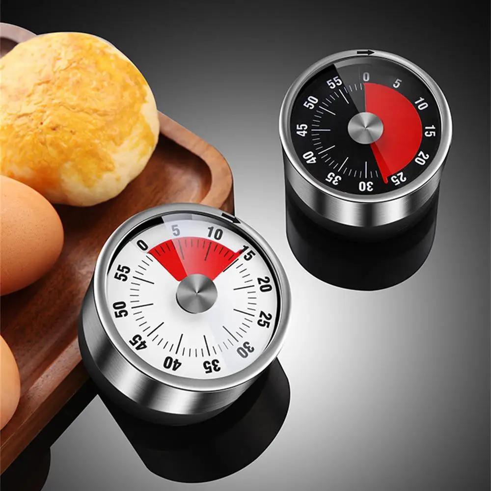 New Stainless Steel Visual Timer Mechanical Kitchen Timer 60-Minutes Alarm Cooking Timer With Loud Alarm Magnetic Clock Timer