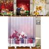 Festive Christmas Gift Boxes In Snow Shower Curtain Waterproof Fabric With Hooks