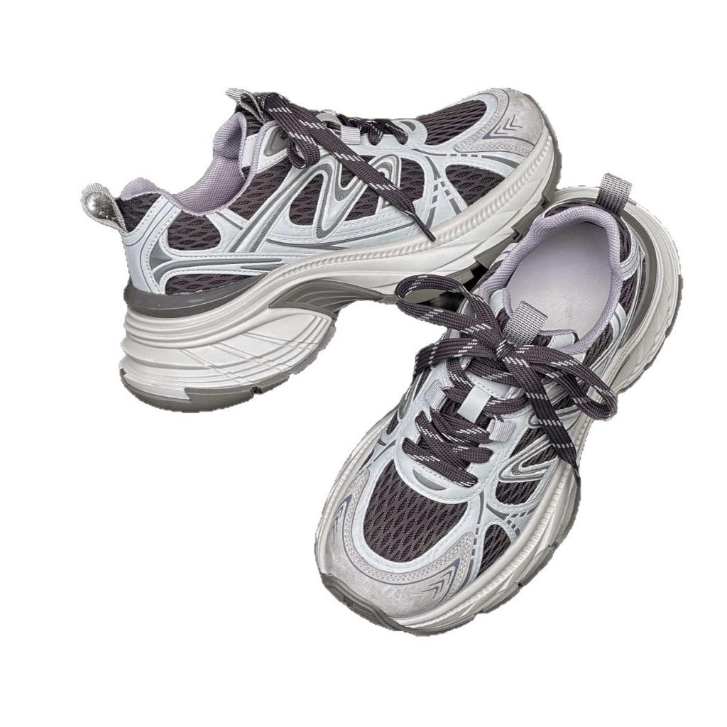 2025 summer new mesh breathable platform dad shoes women's versatile casual fashion lightweight niche sports shoes ins