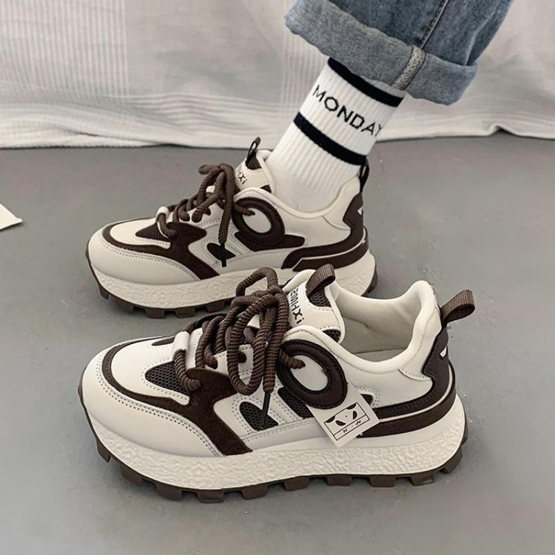 Popular Forrest Gump shoes women's spring and summer 2025 new thick-soled panda dad shoes breathable mesh casual sports shoes