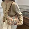 Chinese Style Vintage Print Underarm Bag Fashion Canvas Shoulder Bag Texture Temperament Crossbody Bags for Women Handbags