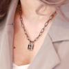 APM Monaco necklace FUN CRAZY LOVE [Romantic Confession] etters A-Z Love Pendant Lock Gift Box for Friends 925 Silver Same Style Couple AC6906OXA