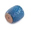 Handmade Ceramic Plant Pot Set of 4 (diameter 38/30/22.5/18 Cm), Glossy Blue with Round Hammered Relief, Frost-Resistant, with Drainage Holes