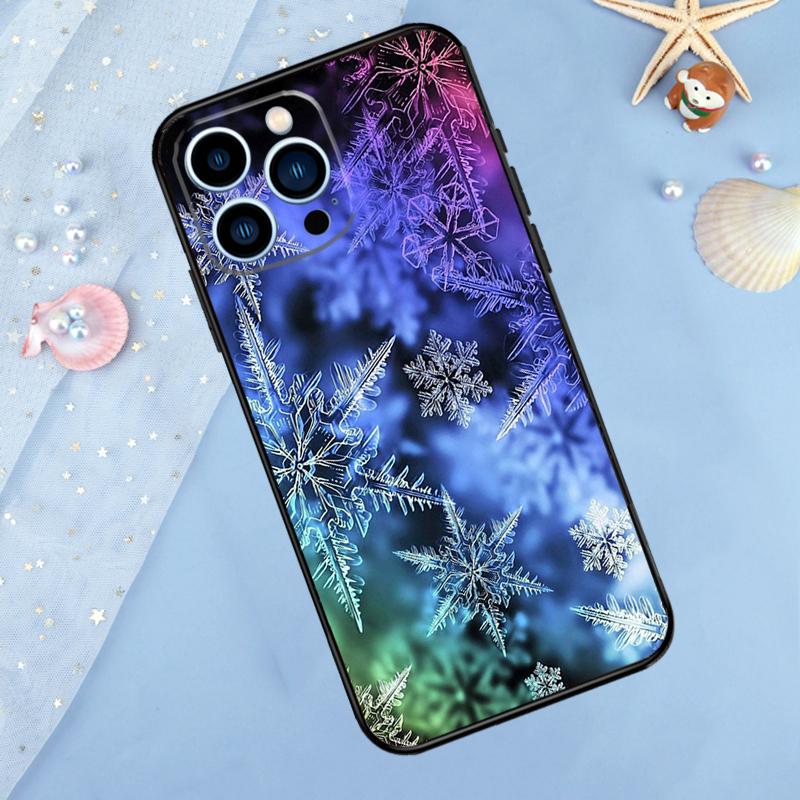 Snow Snowflake Winter Case For iPhone 17 Pro Max 16 15 14 12 11 13 Pro Max Plus 12 13 Mini 16e 17 Air Back Cover