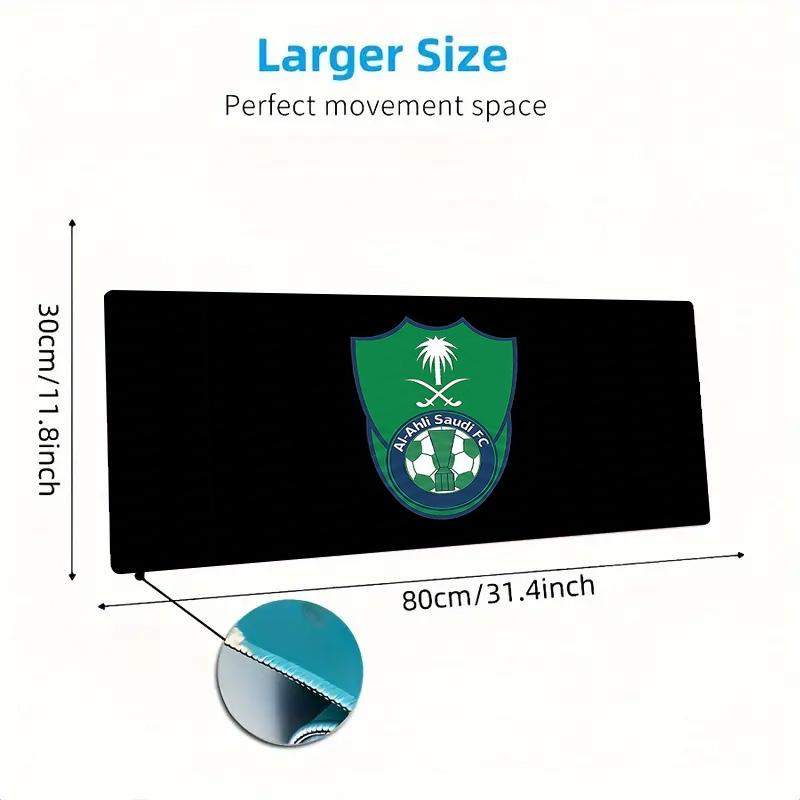 Al-Ahli Saudi FC Lace Solid Color Mouse Pad Large Gaming Table Cushion Non-slip Laptop Tablet Big Mousepad XXL Mat Mini PC Playmat With Lock edge