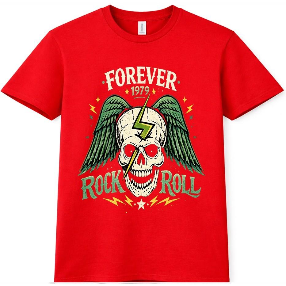 Rock N Roll TShirt Skull Graphic Tee Music Punk Gothic Metal Biker Gift Top S