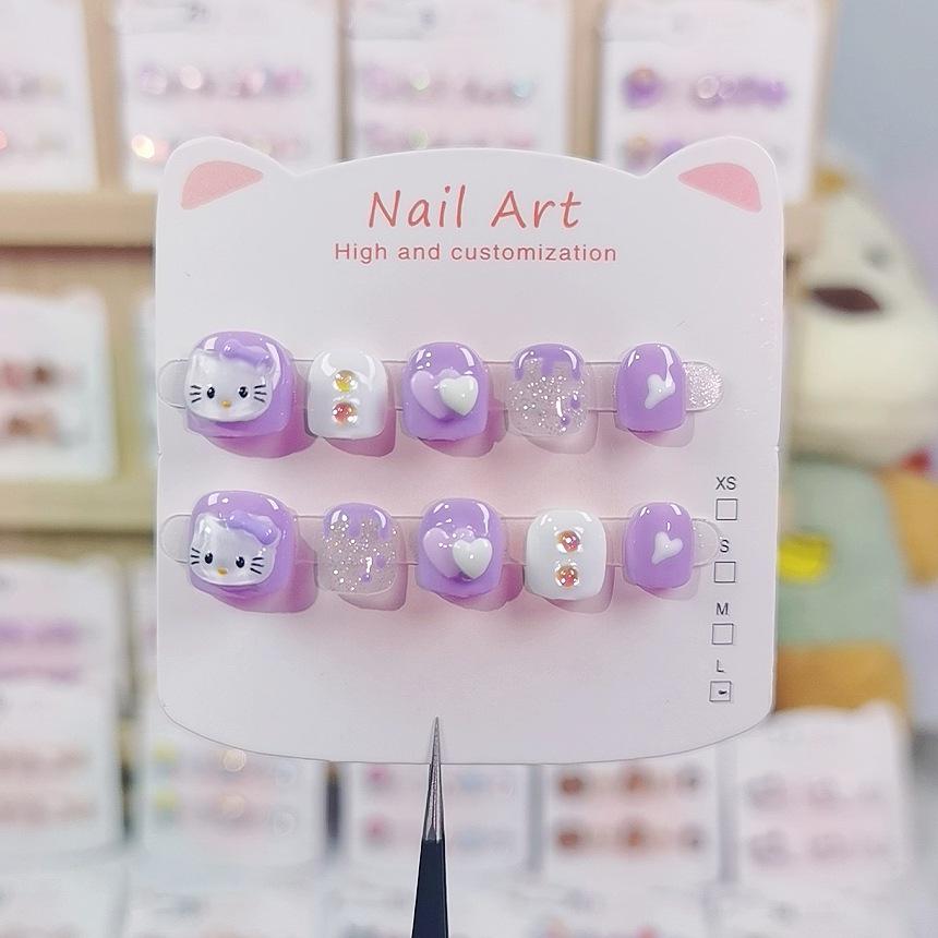Handmade Wearable Nail Tips for Children Aged 3-12 - Stylish, Removable Nail Art [Complete Collection]