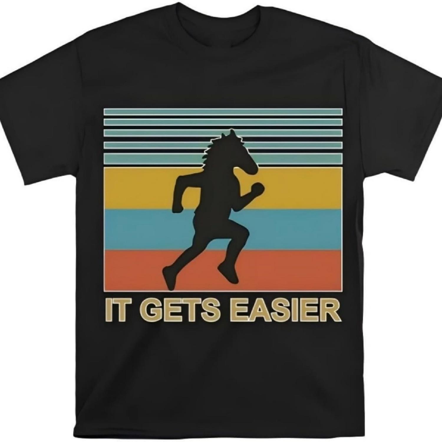 

QUANTON BoJack Horseman T-Shirt It Gets Easier T Shirt Black XXXXXL чорний