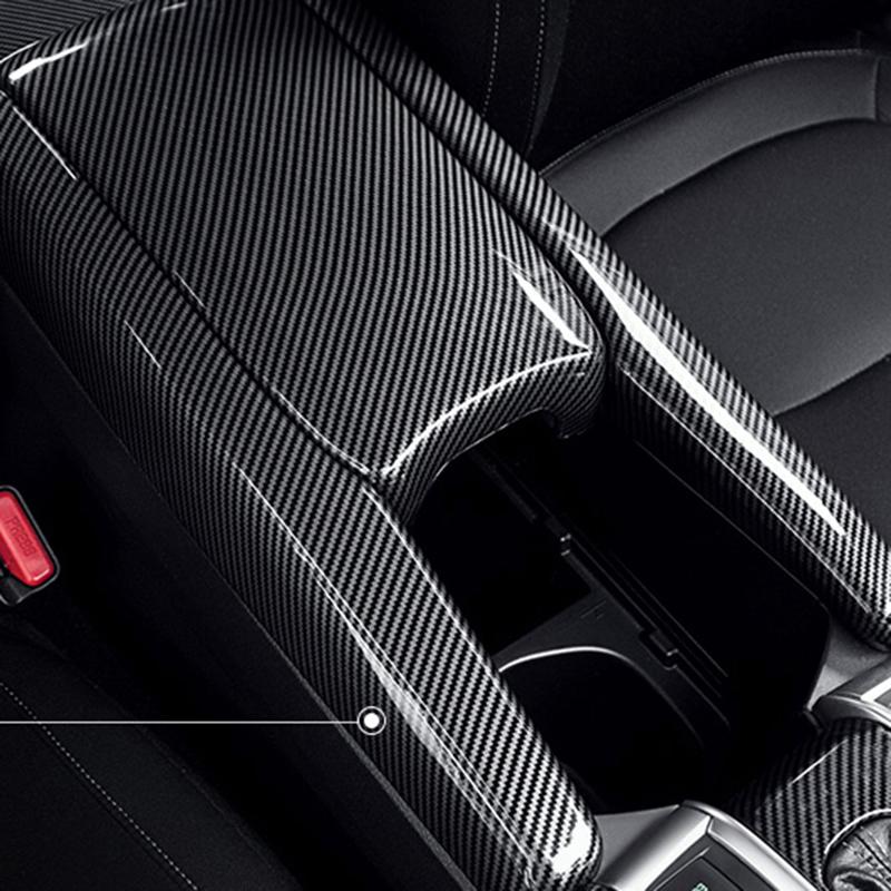 A42M-Armrest Box Protective Covers Carbon Fiber Car Central Armrest Decorative Modification For Honda Civic 10Th 2016 2017 2018