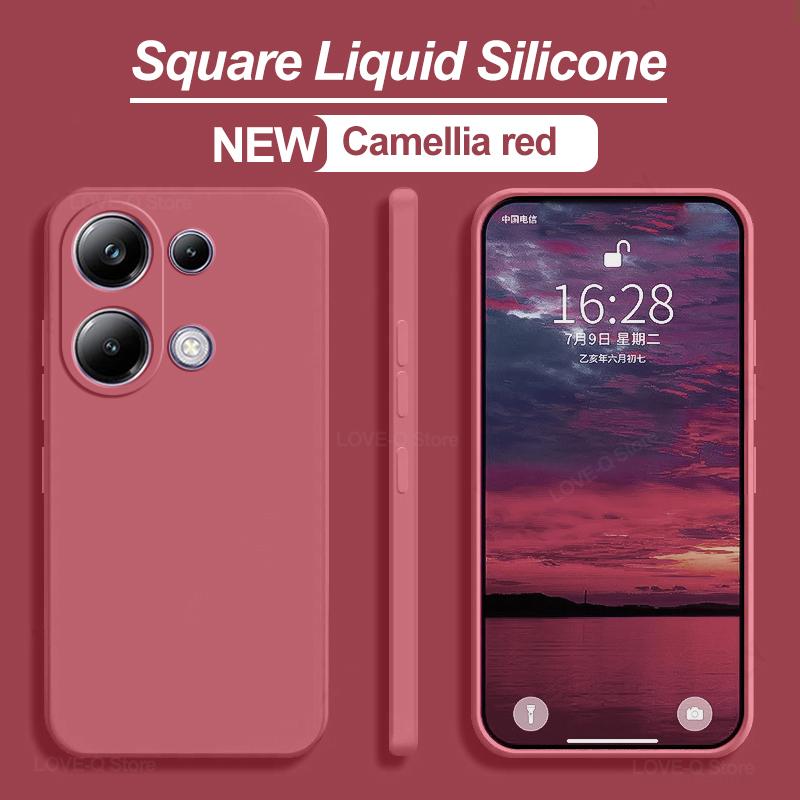 Für Poco M6 M 6 Pro M6Pro Fall Luxus Quadratische Flüssigkeit Silikon Soft Cover Für Xiaomi Poco M6 Pro 4G Poco M 6 Pro PocoM6 Pro