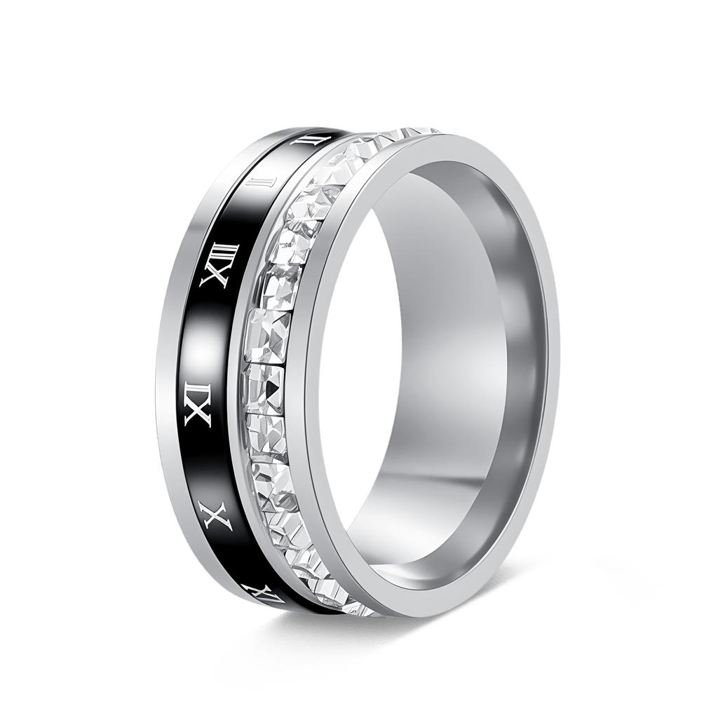 Roman Numeral Stress Relief Ring, Rotatable Ring, Trendy Couple Ring
