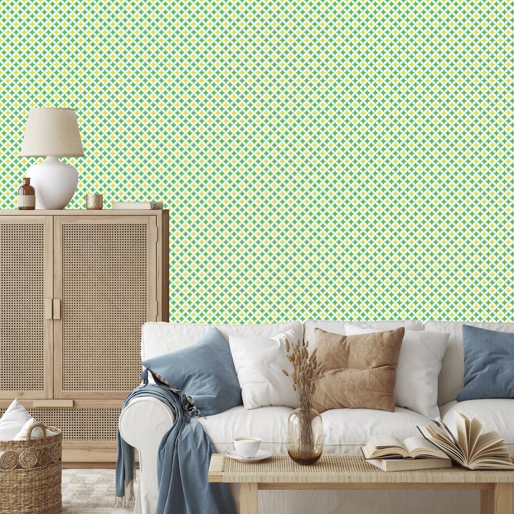 Lime and mint diamond wallpaper for living room and bedroom 50x1000