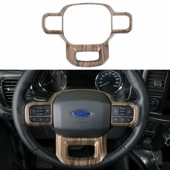 Steering Wheel Panel Frame Cover Interior Trim for Ford F150  22 Wood Grain