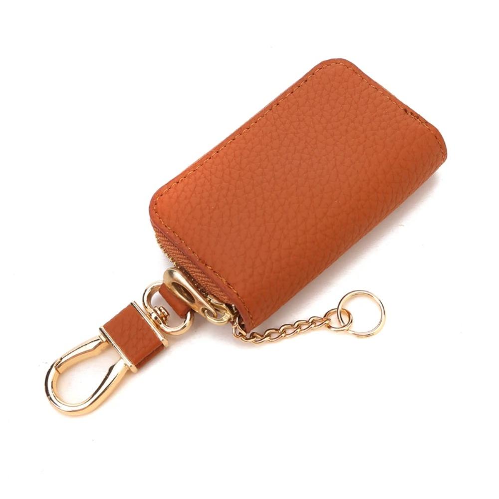 New PU Leather Car Key Bag Wallet Keychain Fashion Zipper Key Holder Organizer Simple Mini Car Key Case