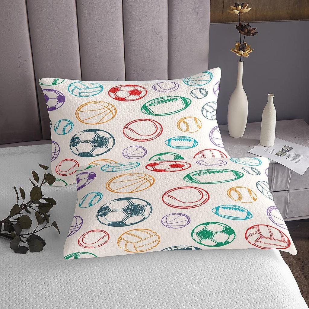 Ball Sports Pattern Bed Hat Four-Piece Bedding Set Bedroom Dormitory Bedding Decoration