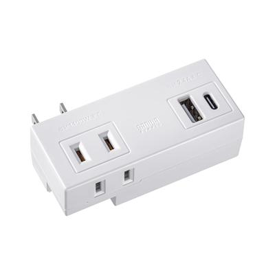 SANWA SUPPLY Mobile Tap (2 AC Outlets + 1 USB-A + 1 Type-C) TAP-MUC1AC2W
