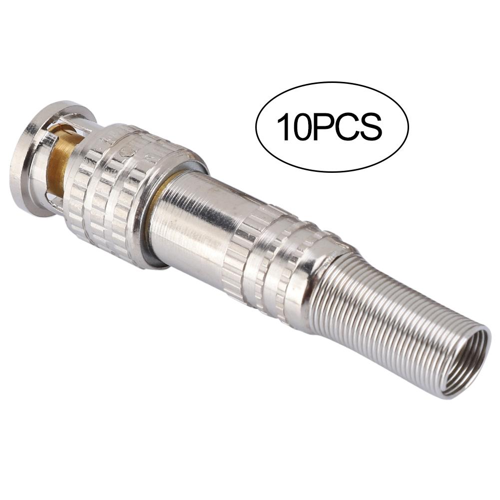 10Pcs Solderless Male BNC Connector for Surveillance Camera Systems