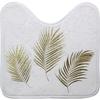Tapis Contour De WC - Orbelles - Blanc - 45 X 45 Cm - Microfibre - Lavable En Machine