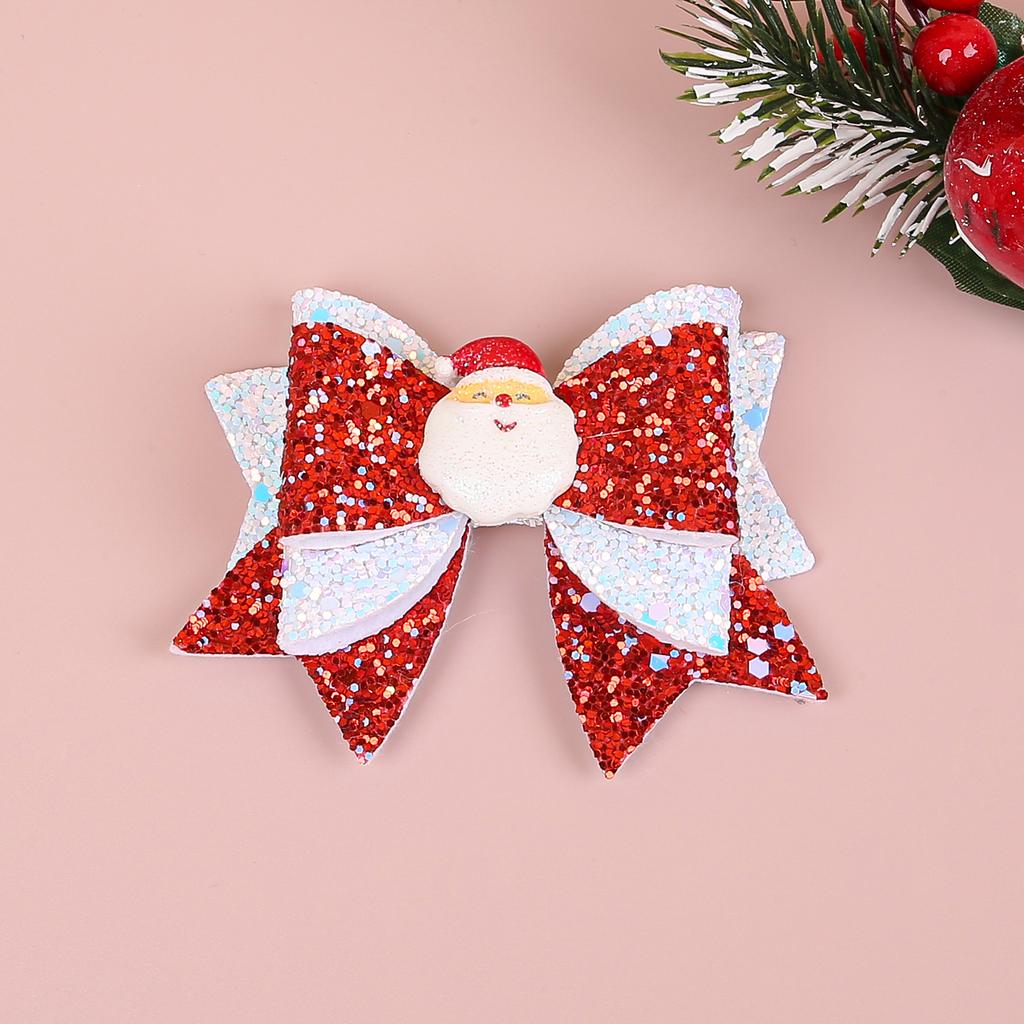 Kids Christmas Hair Bows For Cute Girls Hair Clip Hairpin Elk Santa Claus Barrettes Children Christmas Party Hair Accessories
