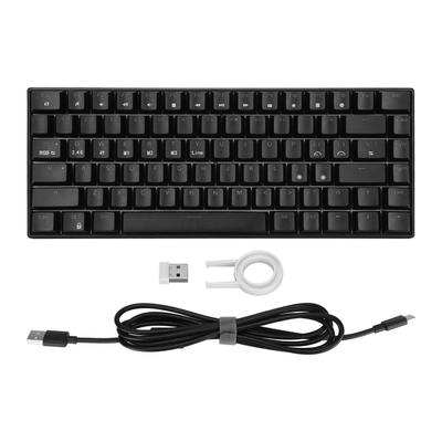 Mechanical Keyboard 82 Key RGB 3 Connection Modes Black Ergonomic Layout Computer Keyboard for