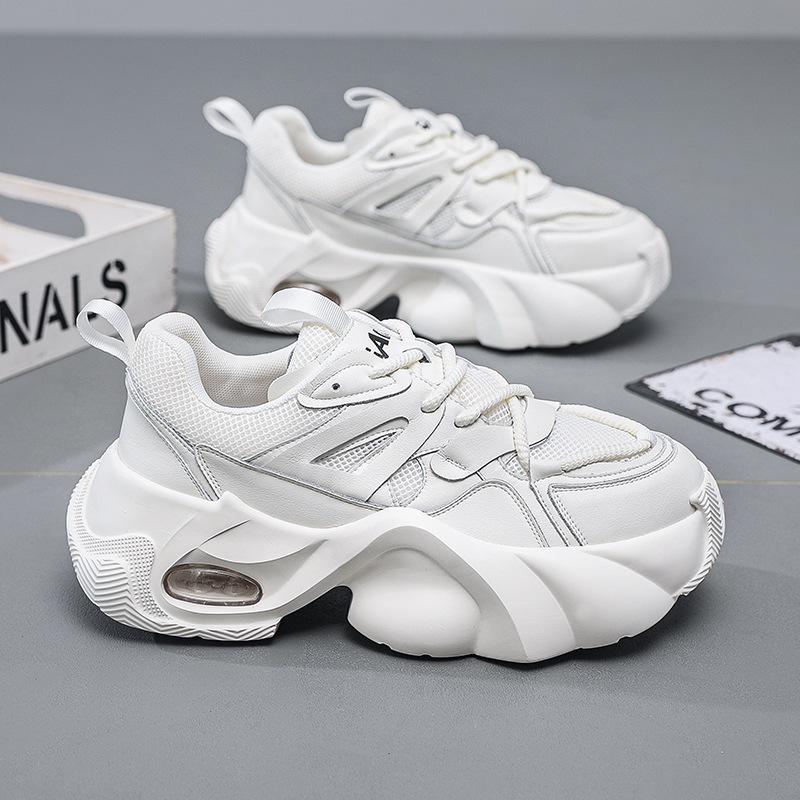 Height-increasing bread shoes spring new locomotive dad shoes platform shoes sports mesh casual shoes 38