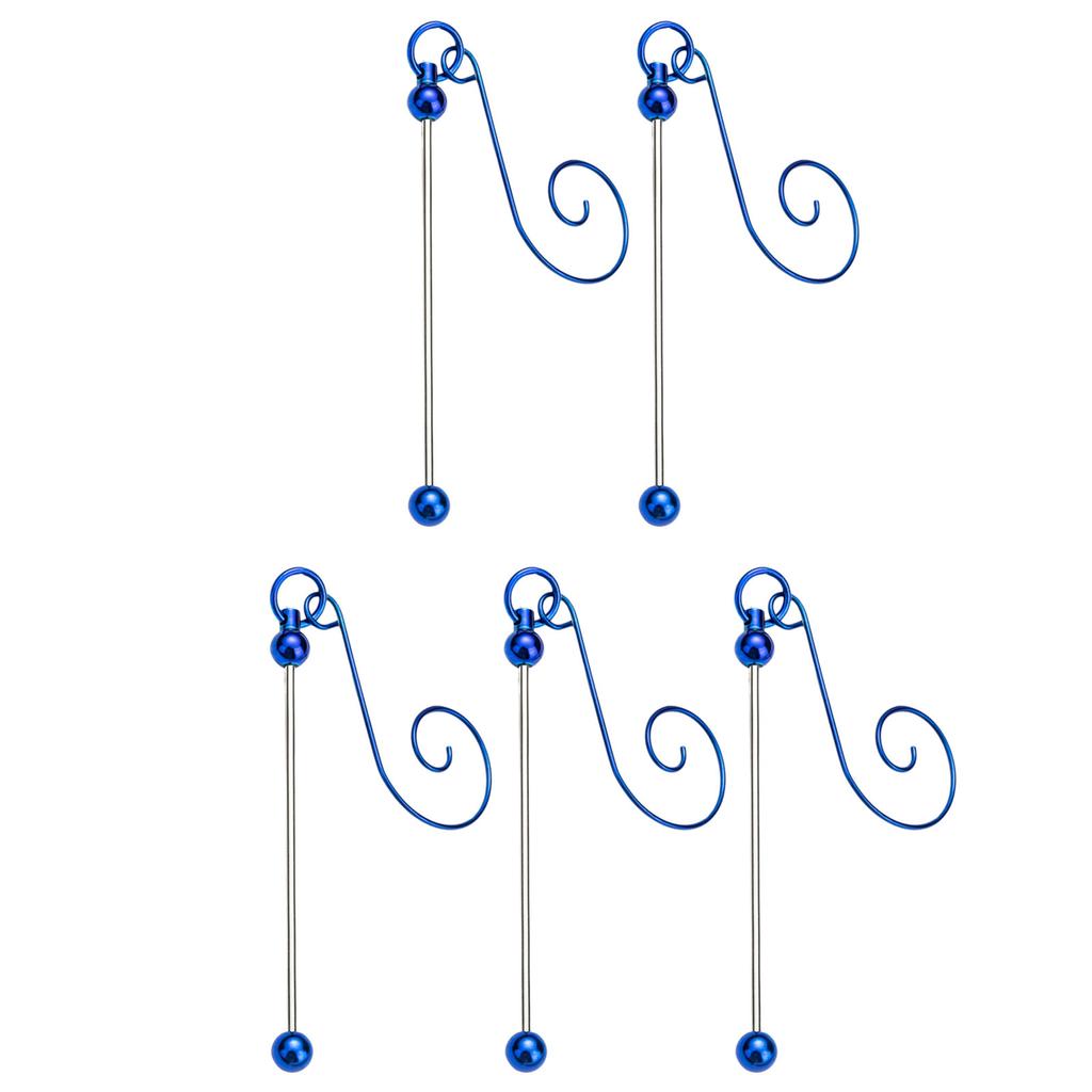 5 Pieces Colorful Metal Hanging Hooks for Christmas Ornament and Craft Projects Beadable Hangers Jewelry Accessories