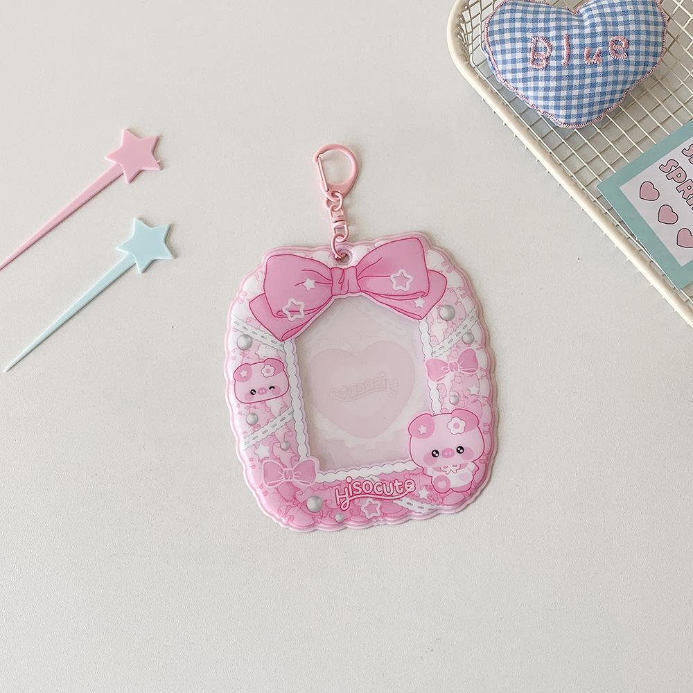 Keychain Pendant ID Photo Photocard Frame Idol Card Display Protector  Student Friends