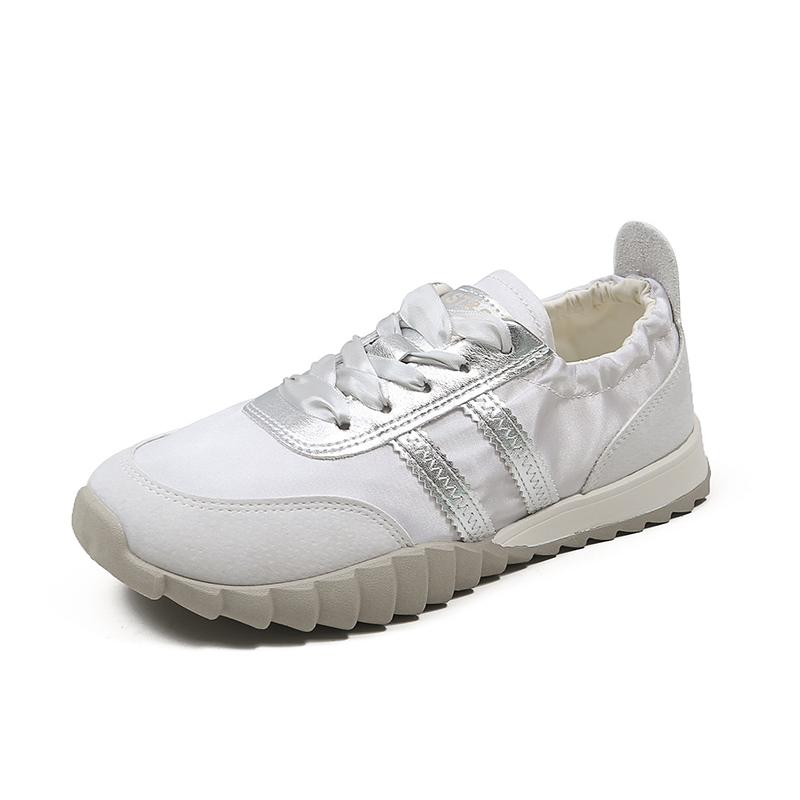 Frühling Neue Satin Allround-Joggingschuhe für Damen Weiche Sohle Rutschfest Vintage Passende Farbe Schuhe