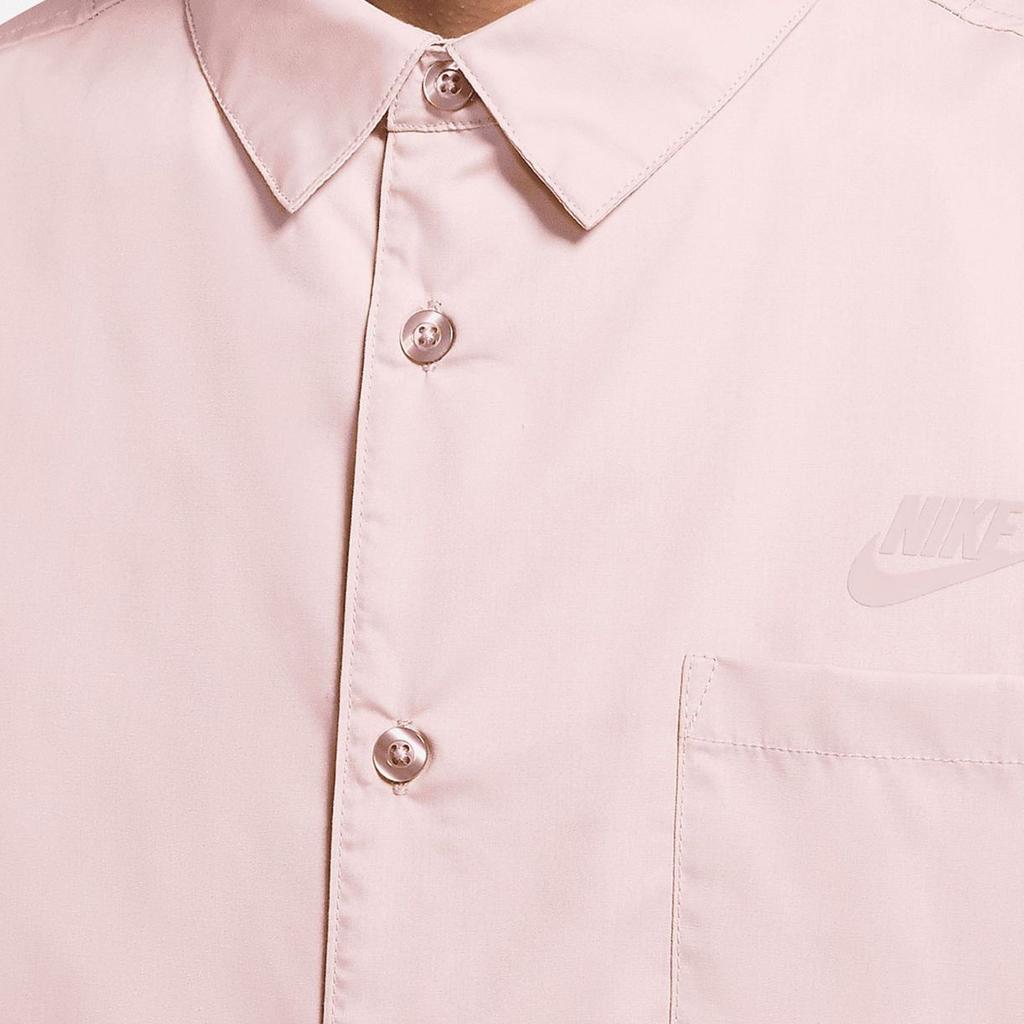 Nike Einfarbiges einreihiges lässiges feuchtigkeitstransportierendes Kurzarmhemd Herrenhemden Rosa DM8686-222
