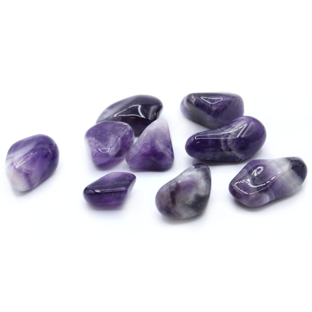 Banded Amethyst Tumbled Stones - 24 Pieces