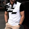 Casual Essential! Geometric Print Short Sleeve Polo Shirt for Men