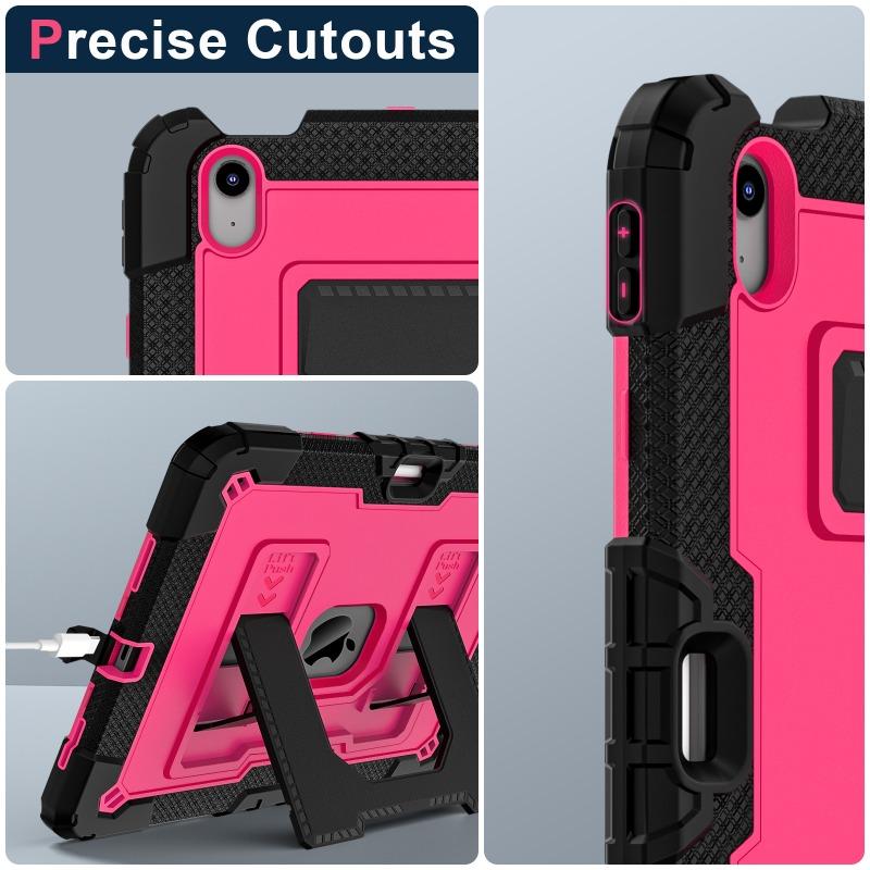 Heavy Duty Shockproof Case for iPad Air 4 Air 5 Air 11 M2 M3 Rugged Protective Cover with Built In Kickstand Crossbody Strap