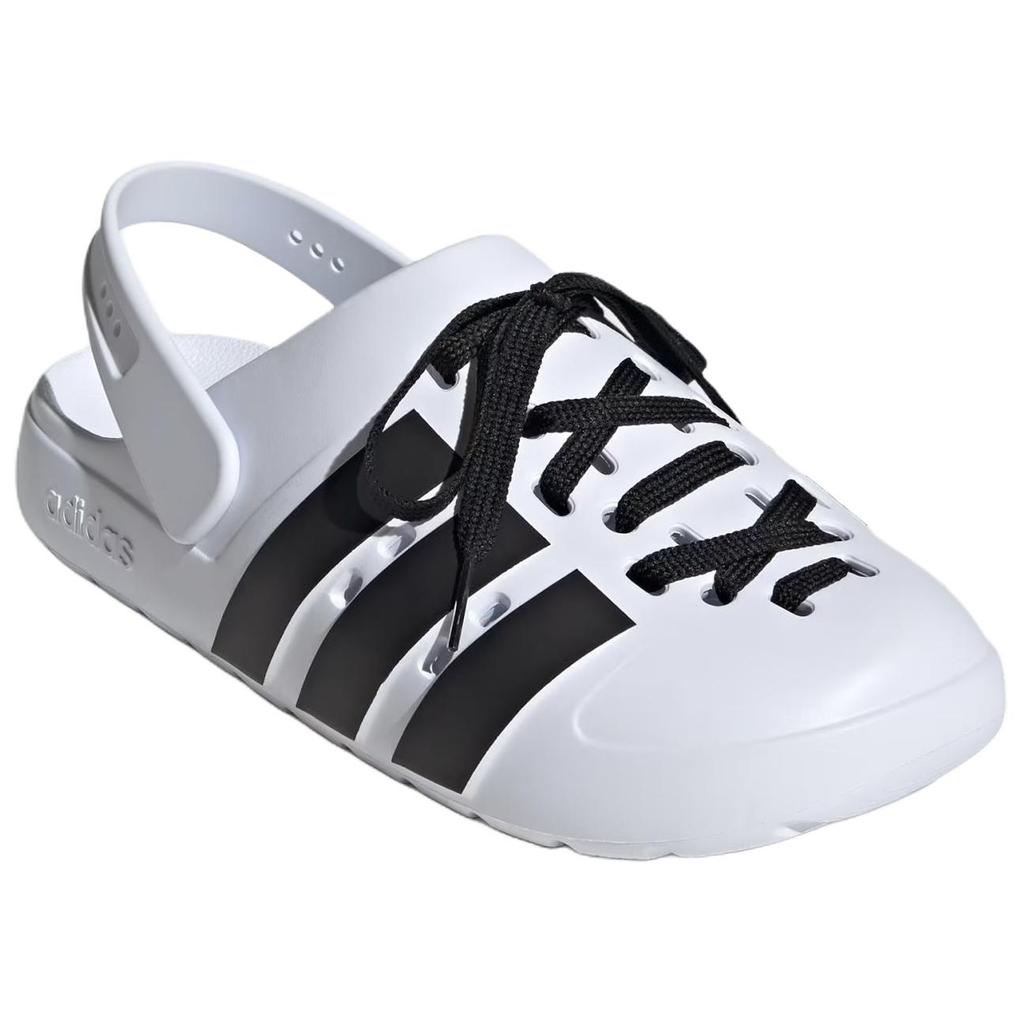 adidas Adilette Clog 2.0 White Black Laces Unisex Sneakers Cloud-White Core-Black Gold-Metallic JR4027
