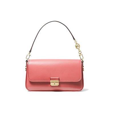 Michael Kors MK Bradshaw Nová Francouzská Jednobarevná Klopová Vintage PU Podpažní Taška Baguette Taška přes Rameno Dámské tašky Čajově Růžová 30S1G2BL1L-TEA-ROSE