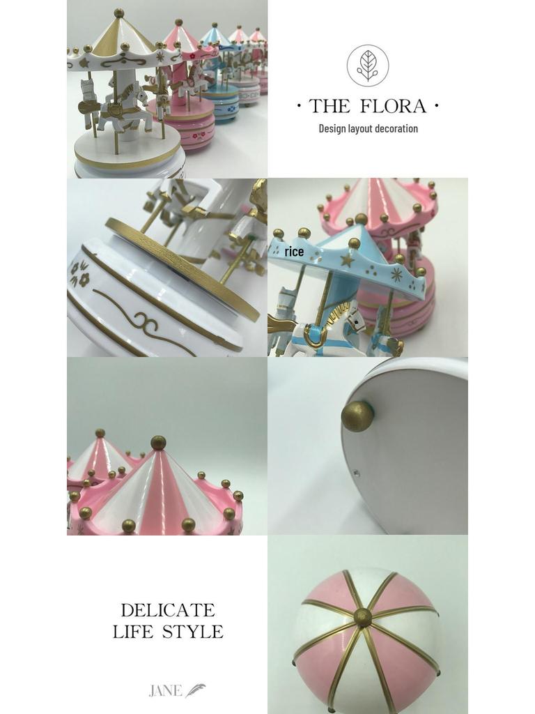 Music Box Carousel Birthday Cake & Christmas Decoration Gift