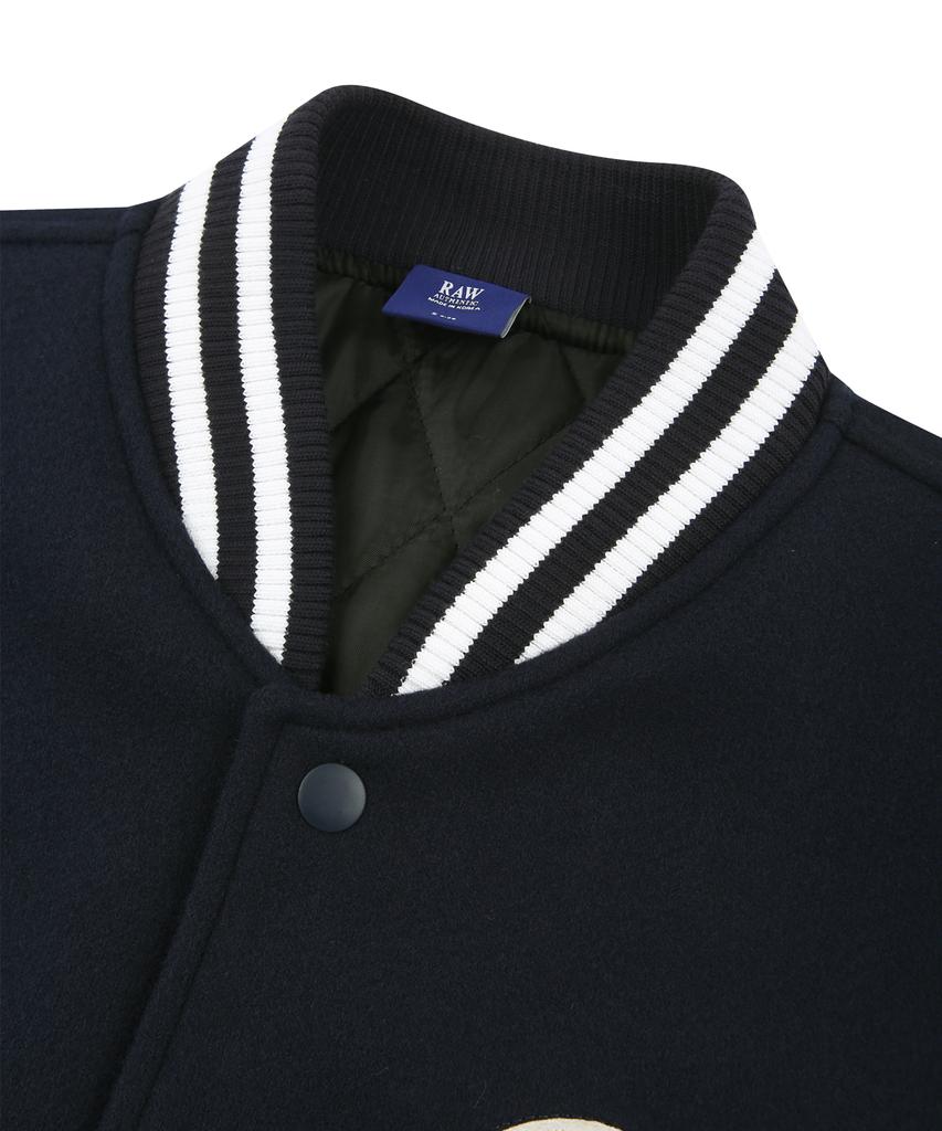 Raw Lab R Old School Heavy Varsity Jacket (Navy)