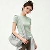 High elastic and breathable fitness short-sleeved T-shirt for women, slim and thin, quick-drying yoga clothes, Pilates running top