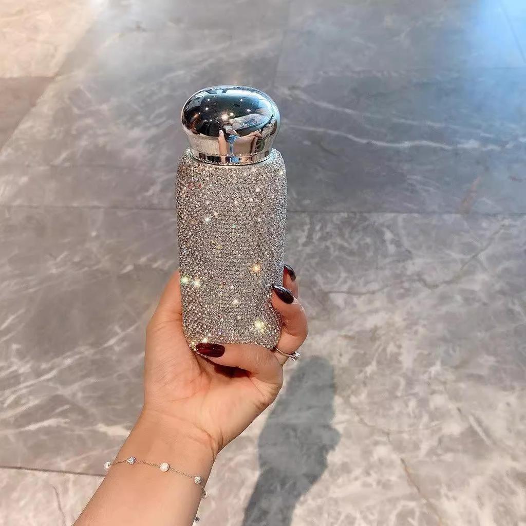 Violette Voll-Strass Luxus Isolierte 304 Edelstahl Wasserbecher