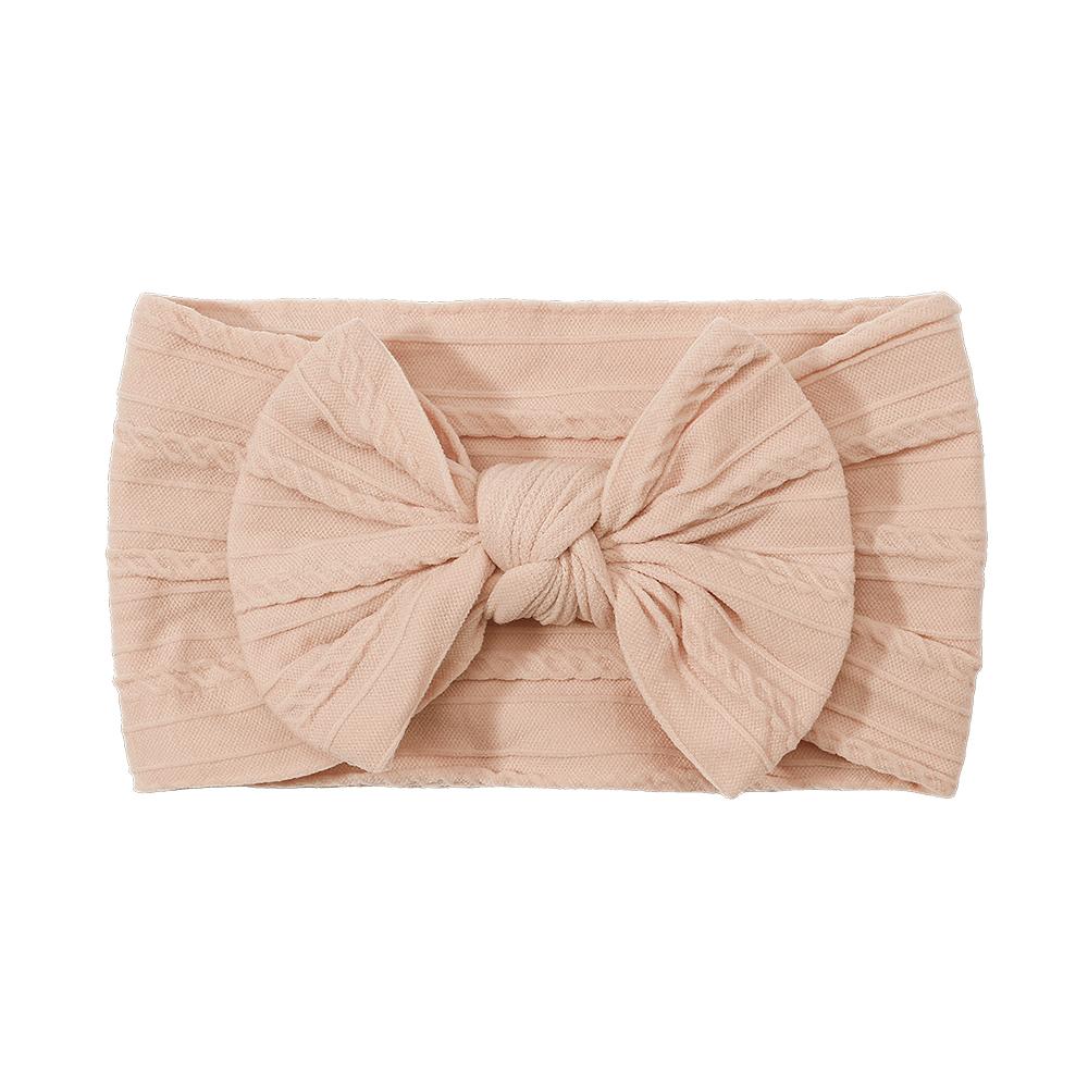 Solid Cable Bow Baby Headband for Child Nylon Layers Headwear Kids Elastic Turban Headwraps Newborn Boys Girls Hair Accessories